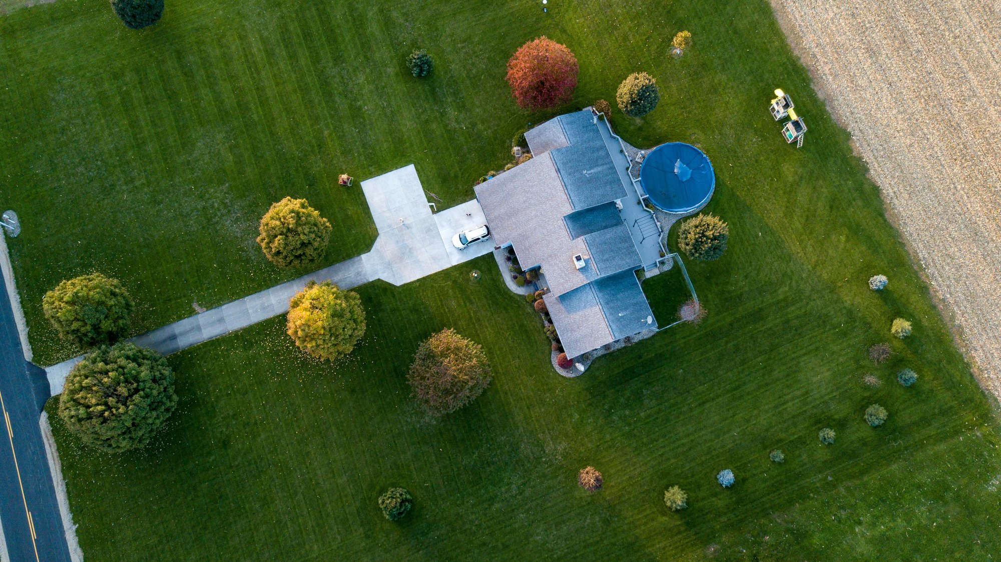 Aerial View of Lawn