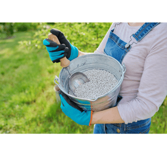 Fertilizer in a bucket